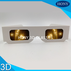 Natal Snowman Party 3D Fireworks Glasses Pelangi gelas difraksi kertas