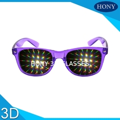 Bahan PVC tebal lensa 3D Difraksi Kacamata Untuk Partai / kacamata kembang api 3d
