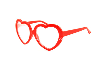 Red Heart Frame Plastik Diffraction Fireworks 3D Rainbow Glasses Untuk Partai