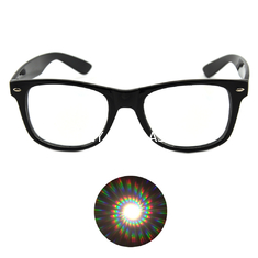 Partai Fireworks 3D Difraksi Kacamata Bingkai Plastik Grosir LOGO dicetak Kacamata