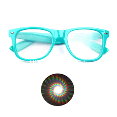 Partai Fireworks 3D Difraksi Kacamata Bingkai Plastik Grosir LOGO dicetak Kacamata