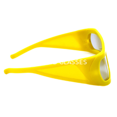 Ukuran Besar Kacamata 3D Bingkai Kuning untuk bioskop IMAX Menonton Film 3D 4D 5D