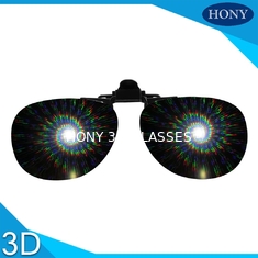 Klip Plastik Pada Kacamata Difraksi 13500 Garis Kembang Api Eyewear Untuk Penggunaan Pesta Natal