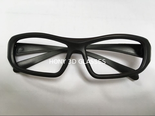 Kacamata 3D Sinema Sekali Pakai Linear Bingkai Plastik ABS Terpolarisasi Hitam