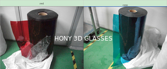 Efisiensi tinggi terpolarisasi Film Sheet Red Cyan Lens Membuat 3D Red Blue Glasses