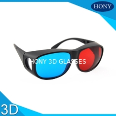 Ukuran dewasa Cyan Merah 3D Kacamata Lensa Tebal Bingkai Warna Disesuaikan