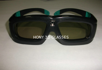 Universal DLP Link 3D Glasses 120hz Dengan Bingkai Plastik PC Hitam