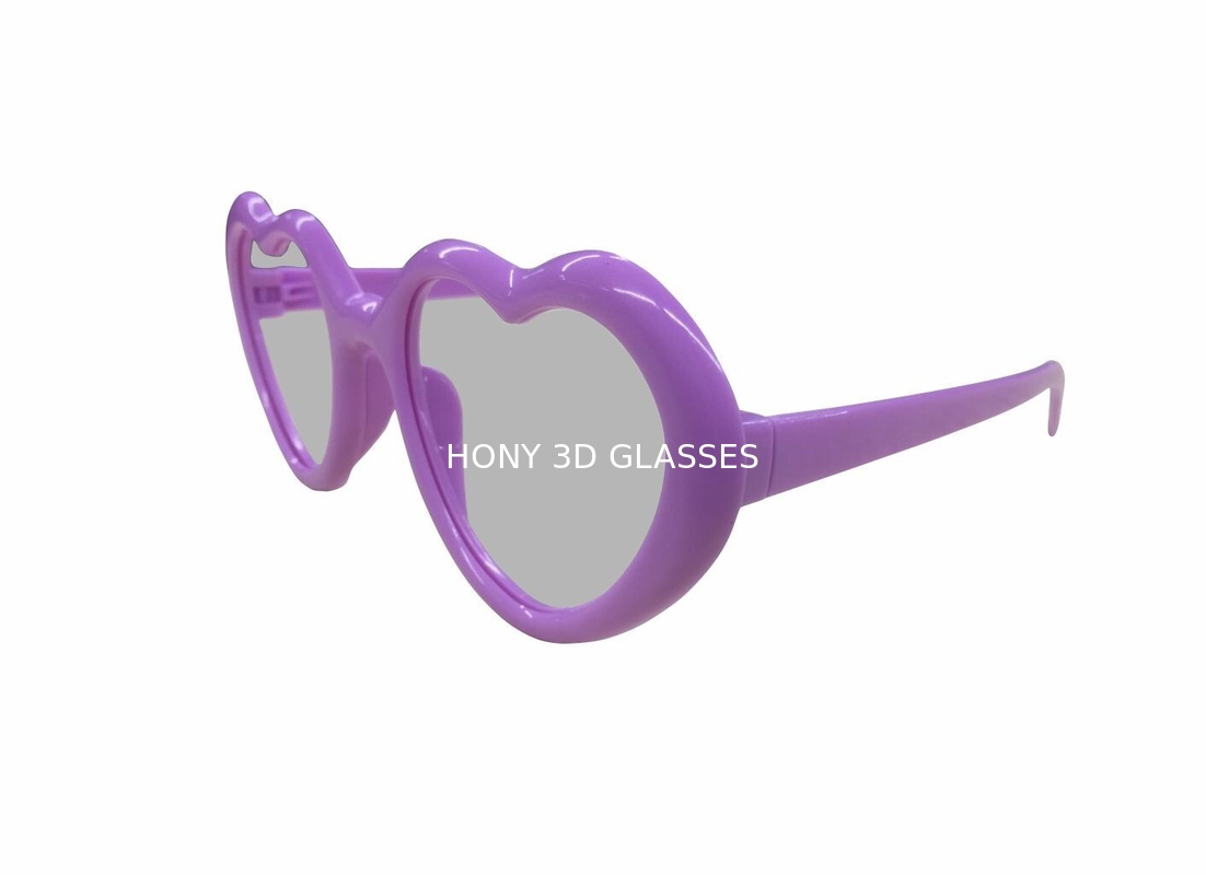 Heart Fireworks Lens Plastic Diffraction Glasses , Wit Heart Shape Frame Rainbow Glasses