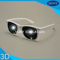 Bahan PVC tebal lensa 3D Difraksi Kacamata Untuk Partai / kacamata kembang api 3d