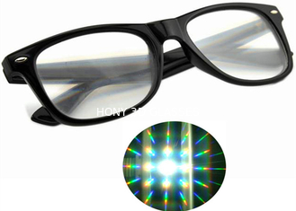 Plastik Natal 3D Difraksi Kacamata Logo Kustom Plastik Pelangi Kacamata 3d