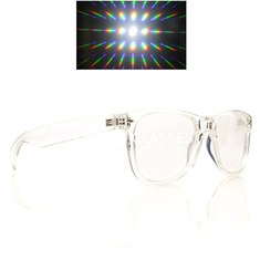 Disesuaikan LOGO Rave Prism Grating Glasses Rainbow Fireworks / Spiral