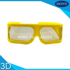 Bingkai Besar Kuning Kacamata Linear Polarized 3D 148 * 52 * 155mm Untuk Bioskop