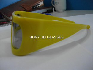 Polarized Plastic Red Cyan 3D Cinema Glasses Dengan Bingkai Kuning OEM ODM
