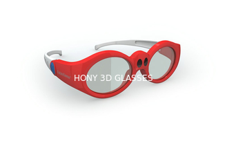 Lensa Lensa Kustom Kids DLP Link Kacamata 3D untuk TV Red Frame 120Hz