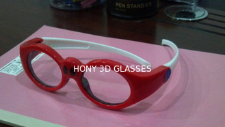 Lensa Lensa Kustom Kids DLP Link Kacamata 3D untuk TV Red Frame 120Hz