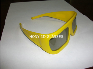 Yellow Plastic Frame Linear Polarized 3D Glasses Untuk Museum Tek