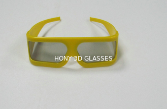 Yellow Plastic Frame Linear Polarized 3D Glasses Untuk Museum Tek