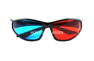 Eco Friendly ABS Plastik Merah Cyan 3D Glasses Terpolarisasi Menonton Film 3d