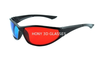 Eco Friendly ABS Plastik Merah Cyan 3D Glasses Terpolarisasi Menonton Film 3d